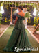Elegant Organza Satin One Shoulder Sleeveless Side Slit A-Line Long Prom Dresses, PD3908