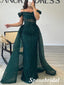 Elegant Cold Shoulder Sleeveless Mermaid Long Prom Dresses With Train, PD3888