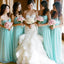 Simple Classic High Waist Line Popular Blue Cheap Long Wedding Party Bridesmaid Dresses, WG107