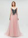 Sparkly Unique Tulle  Modest Elegant Custom Free  Long Prom Dresses with Bead, PD0179
