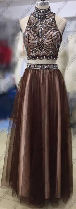 Custom Tulle Two Piece Most Popular Gorgeous Evening Prom Dress, Party gown, PD0321