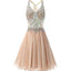 sparkly shinny vintage chiffon open back formal homecoming prom dress,BD0036