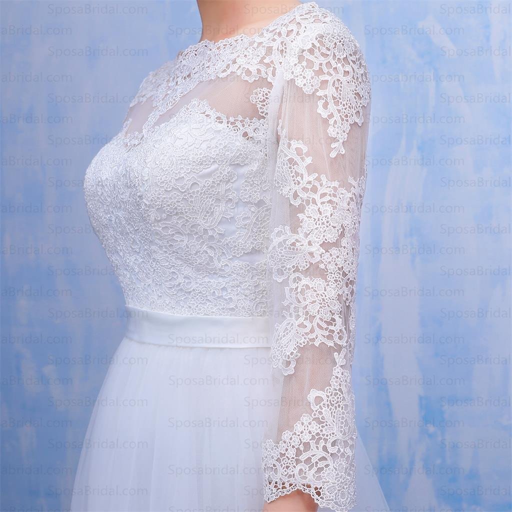 Long Sleeves Lace Applique Crystal Elegant Beautiful Real Made Newest Style Wedding Dresses, WD0223