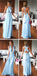 Cheap Simple Convertible Blue Long Bridesmaid Dresses for Summer Beach Wedding Party, WG59 - SposaBridal