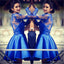 Blue lace long sleeves most popular junior  homecoming dresses for teen , BD00199 - SposaBridal