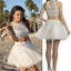 Popular white lace two pieces tight country freshman homecoming prom gowns dress,BD0093