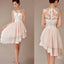Cheap Pretty Junior Blush Pink Hi-Lo Short Knee-Length Discount Wedding Bridesmaid Dresses, WG96 - SposaBridal