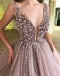 A-line Elegant Sparkly Gorgeous Princess Prom Gown, Purple Stunning Prom dresses, wedding gown,PD0137 - SposaBridal
