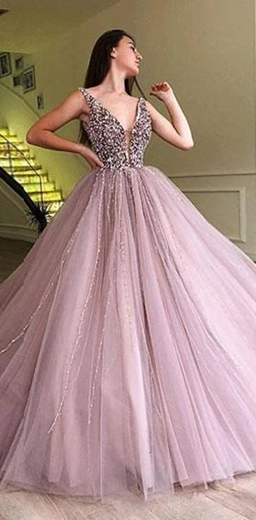 A-line Elegant Sparkly Gorgeous Princess Prom Gown, Purple Stunning Prom dresses, wedding gown,PD0137