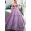 A-line Purple Strapless Unique Deisgn Vintage Elegant Prom Dresses, Ball Gown PD1727