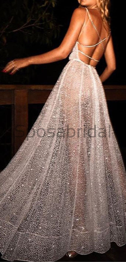 Backless Deep V-Neck Sexy Sequin Sparkly Shining Fashion  Prom Dresses,Evening Dresses PD1558