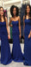 Blue Mermaid Sweetheart Simple Sexy Popular Bridesmaid Dresses WG608