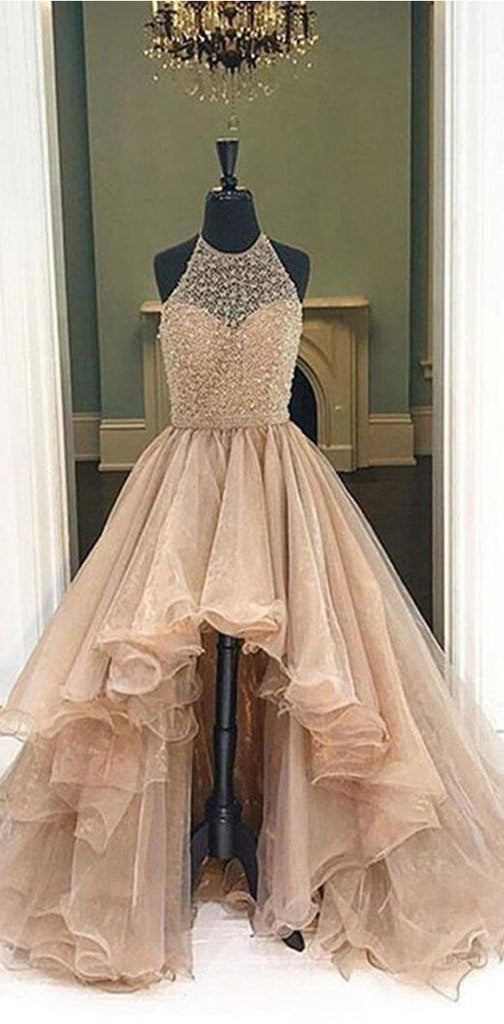 Charming Long High Gorgeous Most Popular Sleeveless New Arrival  Prom Dress , PD0336