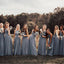 Cheap Dusty Blue Hot Sale Simple Long Beach Summer Bridesmaid Dresses WG851