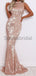 Cheap High Neck Long Mermaid Sparkly Sequin Formal Elegant Prom Dresses, evening dresses PD1565