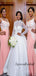 Elegant Mismatched Pink Long Mermaid Bridesmiad Dresses WG908