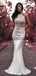 Ivory Halter Mermaid Elegant Top Lace Long Bridesmaid Dresses WG880