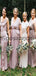 Mismatched Elegant Fashion Pink Long Bridesmaid Dresses WG819