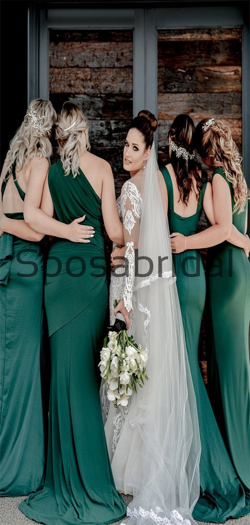 Mismatched Green Mermaid Elegant Long Bridesmaid Dresses WG822