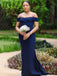 Mismatched Navy Blue Elegant Mermaid Floor-length Bridesmaid Dresses, BD3188