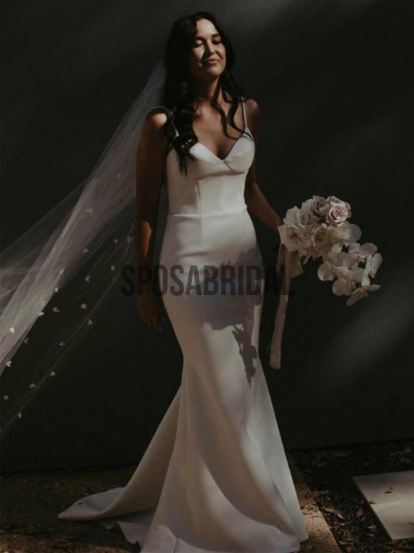 Spaghetti Straps Dream Beach Simple Wedding Dresses WD0521