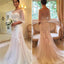 Unique Design Sweetheart Mermaid Applique Tulle Sexy Sweep-Train  Wedding Dresses,  WD0336