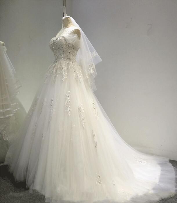 Long A-line  beading Formal Custom beautiful Cheap Wedding Dresses,  WD0232