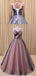 Elegant Purple Or Navy Sleeveless V-neck A-line Long Prom Dress, PD3441