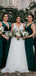 Emerald Green Mismatched Smermaid Elegant Long Bridesmaid Dress, BD3208