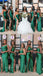 Mismatchy Emerald Green Sexy Side-slit Mermaid Long Bridesmaid Dresses, BD3266